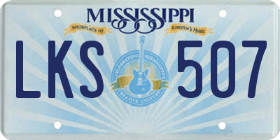 MS license plate LKS507