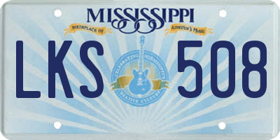 MS license plate LKS508