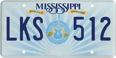 MS license plate LKS512