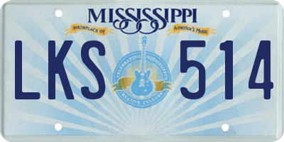 MS license plate LKS514