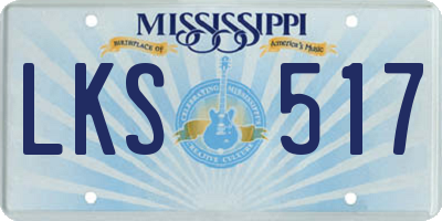 MS license plate LKS517