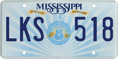 MS license plate LKS518
