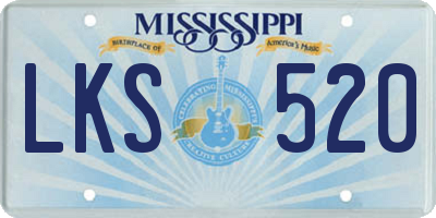 MS license plate LKS520