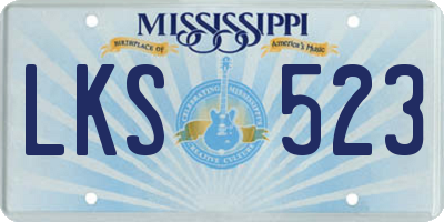 MS license plate LKS523
