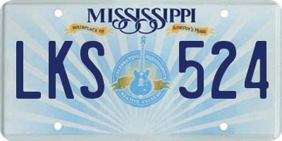 MS license plate LKS524