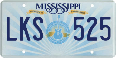MS license plate LKS525