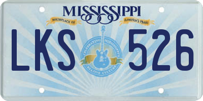 MS license plate LKS526
