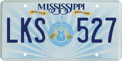 MS license plate LKS527