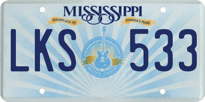 MS license plate LKS533