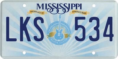 MS license plate LKS534