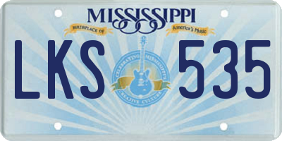 MS license plate LKS535