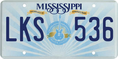 MS license plate LKS536