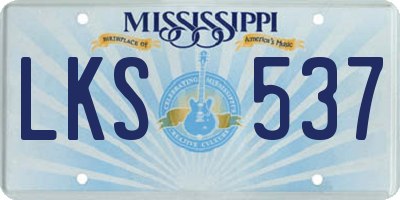 MS license plate LKS537