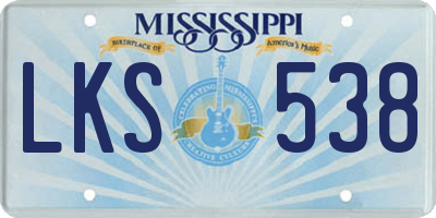 MS license plate LKS538