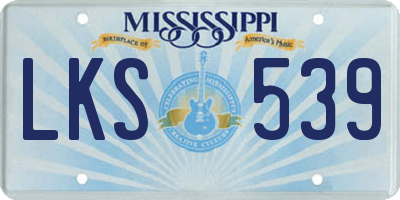 MS license plate LKS539
