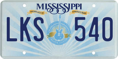 MS license plate LKS540