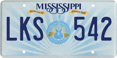 MS license plate LKS542