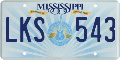 MS license plate LKS543