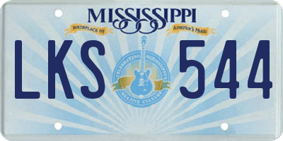 MS license plate LKS544