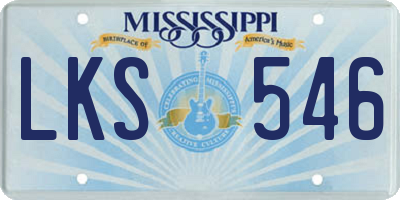 MS license plate LKS546