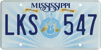 MS license plate LKS547