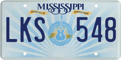 MS license plate LKS548