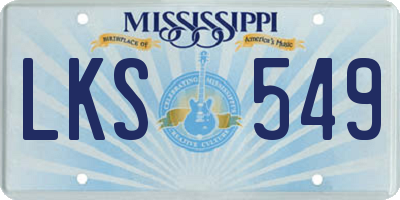MS license plate LKS549