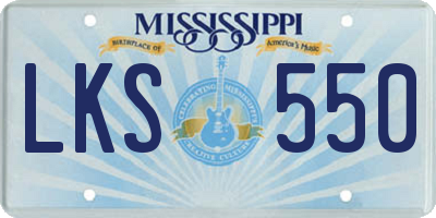 MS license plate LKS550