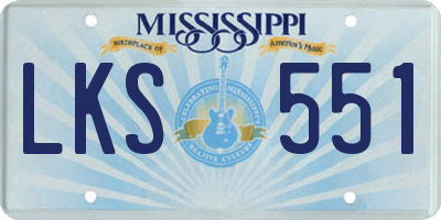 MS license plate LKS551