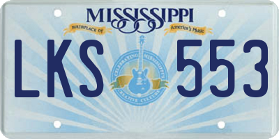 MS license plate LKS553