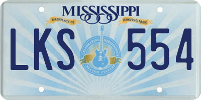 MS license plate LKS554