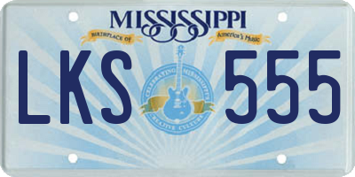 MS license plate LKS555
