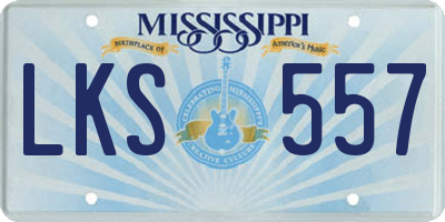 MS license plate LKS557