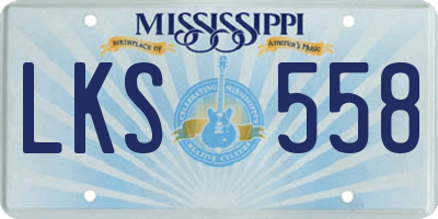 MS license plate LKS558