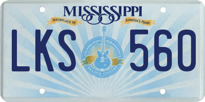 MS license plate LKS560