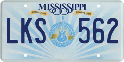 MS license plate LKS562