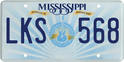 MS license plate LKS568