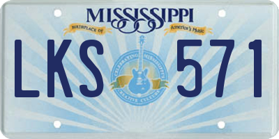 MS license plate LKS571