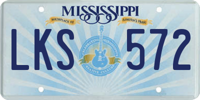MS license plate LKS572