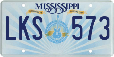 MS license plate LKS573