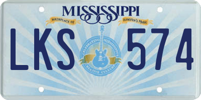 MS license plate LKS574