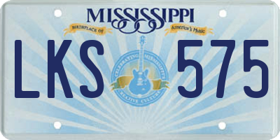 MS license plate LKS575