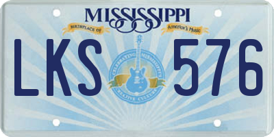 MS license plate LKS576