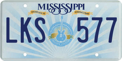 MS license plate LKS577