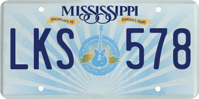 MS license plate LKS578