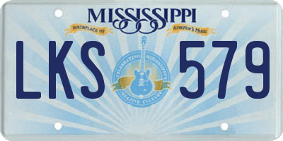MS license plate LKS579