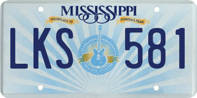 MS license plate LKS581