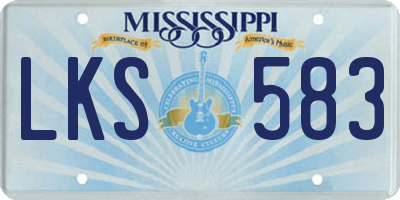 MS license plate LKS583