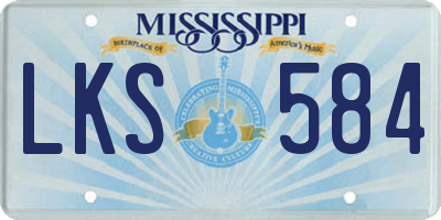 MS license plate LKS584