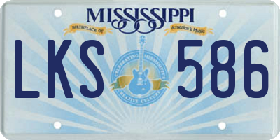 MS license plate LKS586